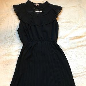 Black sleeveless ruffle dress